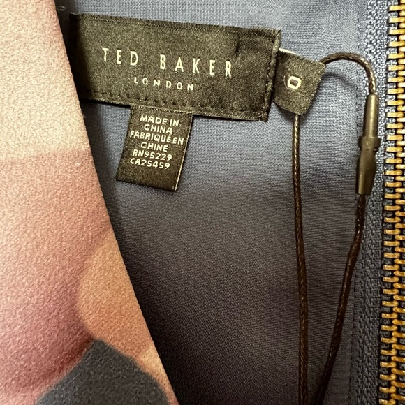 Ted Baker Pink and Blue V-Neck A-Line Sundress - Picture 5 of 6